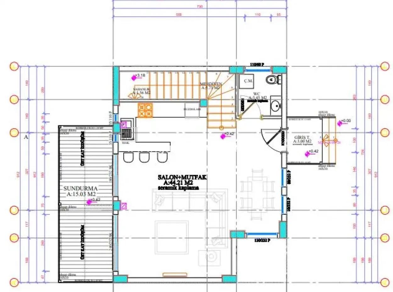 Mugla Ortaca Mergenli 417 M2 Zonierung Projekt Bereit Land Zum Verkauf