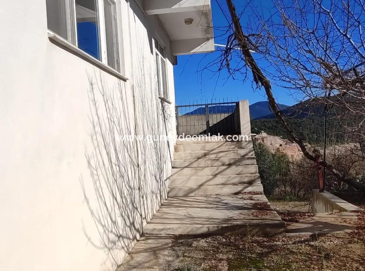 120 M2, 3 1 Einstöckiges Haus Zum Verkauf Auf 8500 M2 Land Mit Meer- Und Naturblick In Antalya Finike Alacadağ