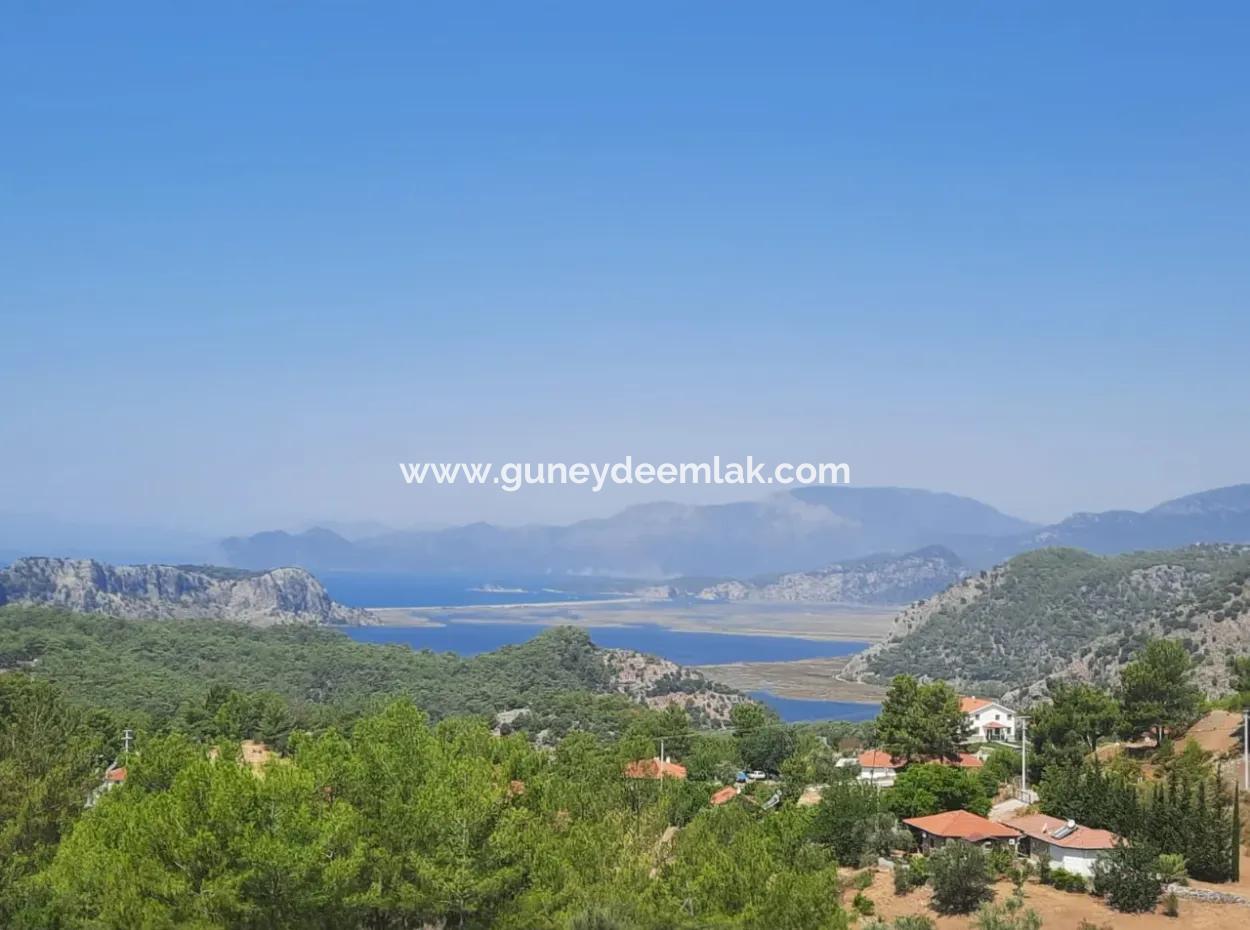 Dalyan Gökbelde See- Und Meerblick Freistehende Eigentumsurkunde Zum Verkauf 82 M2 Land Zum Verkauf