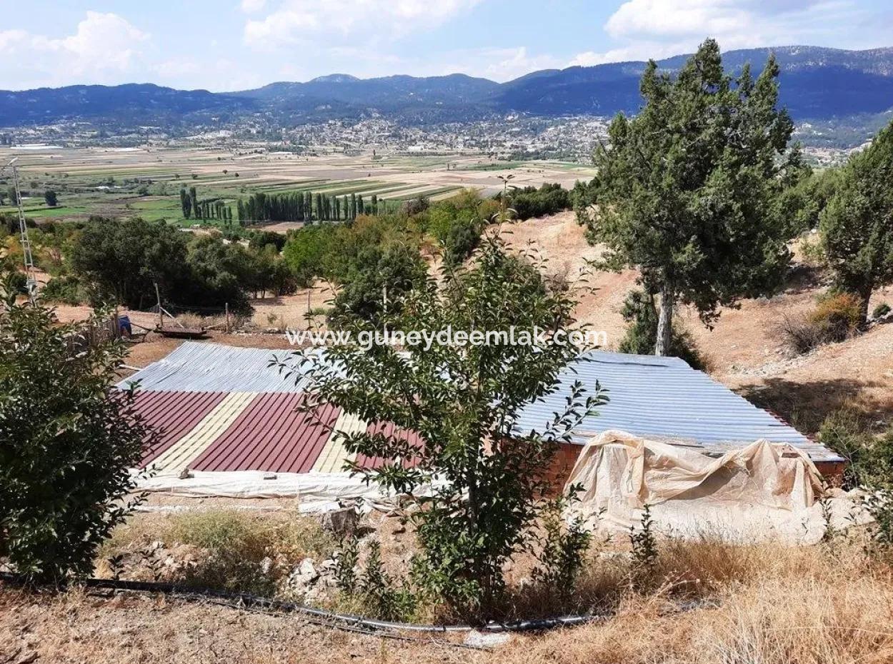 2 1 Houses And 200 M2 Barn On 5 000 M2 Detached Land In Çameli Kızılyaka For Sale