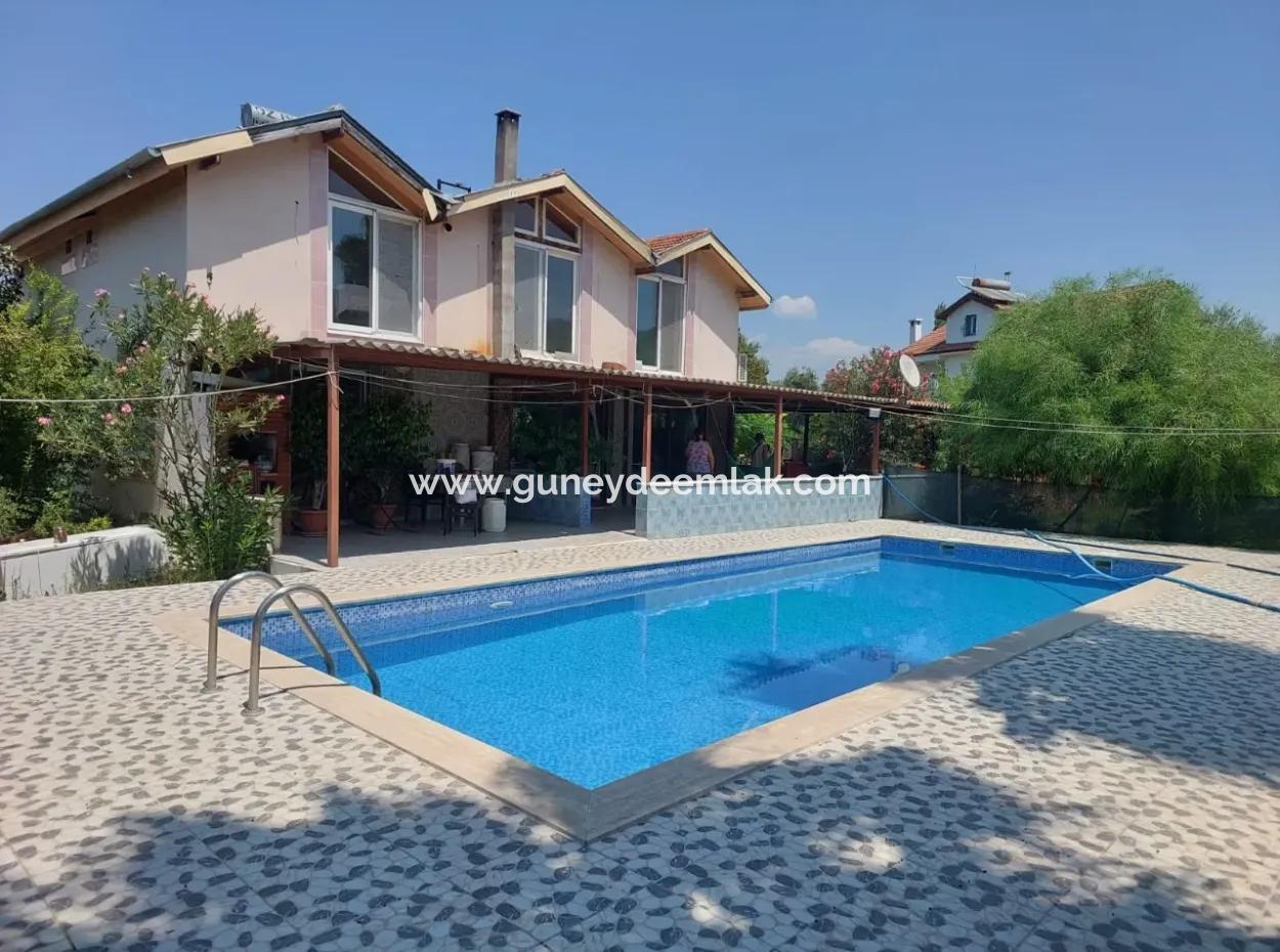 Detached House With Swimming Pool, Mountain And Nature View In Muğla Ortaca Okçular For Sale