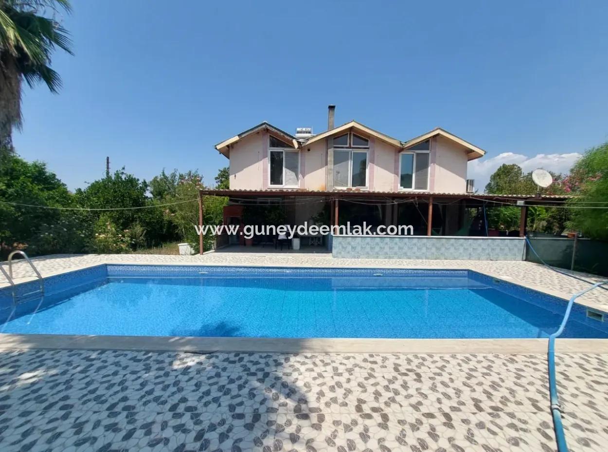 Detached House With Swimming Pool, Mountain And Nature View In Muğla Ortaca Okçular For Sale