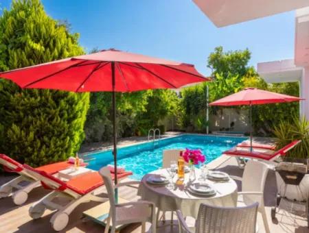 120 M2, 3 1 Furnished Villa With Swimming Pool In Muğla Dalyan 6 Months Rent
