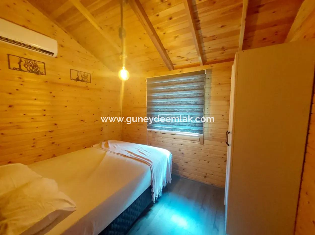 Muğla Ortaca Gökbel  Doga İçinde  Yüzme Havuzlu 1+1 Ahşap Eşyalı Bungalov Kiralık