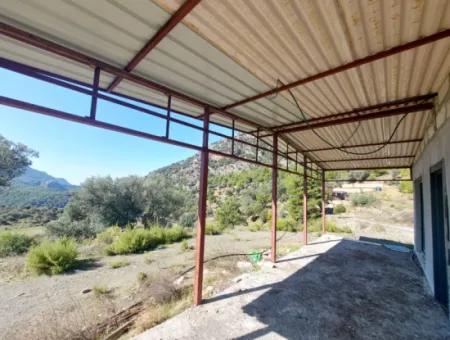 Ortaca Gökbel De  763 M2 Arazide, Kaba İnşaat 70 M2, 2+1 Prefabrik Ev Satılık